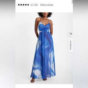 Express Vibrant Blue and White Maxi Dress